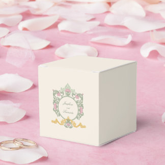 Elegant Sage Green and Gold Art Nouveau Bedankdoosjes