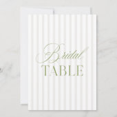 Élégant Sage Green & Beige Bridal Numéro de table (Dos)