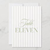Elégant Sage Green & Beige Mariage Numéro de table (Dos)