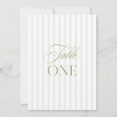Elégant Sage Green & Beige Mariage Numéro de table (Devant)