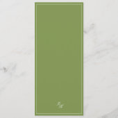 Elégant Sage Green & Beige Striped Mariage Menu (Dos)