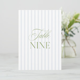 Elégant Sage Green & Blue Mariage Numéro de table