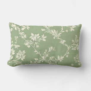 Elegant Sage Green Boho Bloemenpatroon Kussen