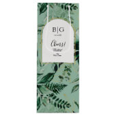 Elegant Sage Green Botanical bruiloft Wijn Cadeautas (Voorkant)