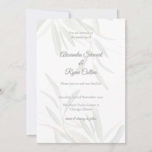 Elegant Sage Green Botanical Wedding Invitation (Devant)