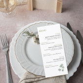 Elegant Sage Green Botanical Wedding Menu