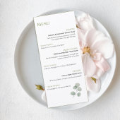 Elegant Sage Green Botanical Wedding Menu