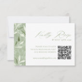 Elegant Sage Green Botanical Wedding Qr Code RSVP (Devant)
