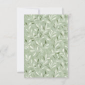 Elegant Sage Green Botanical Wedding RSVP Card (Dos)