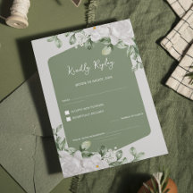 Elegant Sage Green Botanical White Floral Wedding
