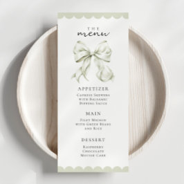 Elegant Sage Green Bow Menu
