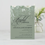 Elegant Sage Green Bridal Shower Invitation (Debout devant)