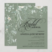 Elegant Sage Green Bridal Shower Invitation (Devant / Derrière)
