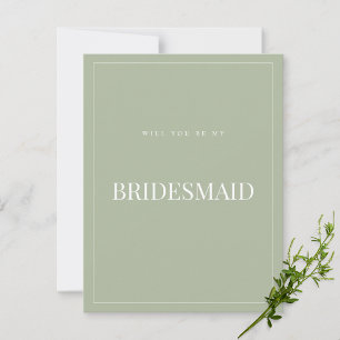 Elegant Sage Green bruidsmeisje voorstel Kaart