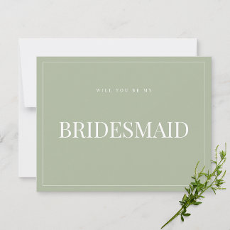 Elegant Sage Green bruidsmeisje voorstel Kaart