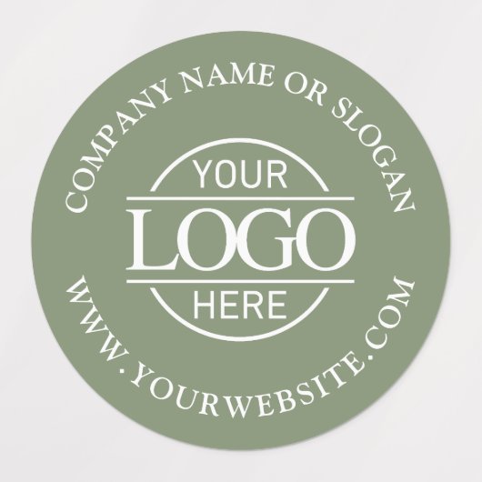Elegant Sage Green Business Logo Promotional Labels (Design 2)