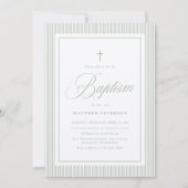 Elegant Sage Green Calligraphy Baptism Kaart (Voorkant)