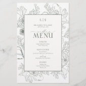 Elegant Sage Green Calligraphy Monogram Menu Card (Devant)