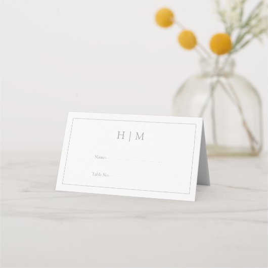 Elegant Sage Green Calligraphy Monogram Reception (Voorkant)