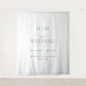 Elegant Sage Green Calligraphy Monogram Wedding Wandkleed (Voorkant)