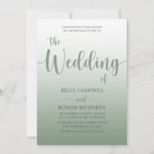 Elegant Sage Green Calligraphy Script Wedding Kaart (Voorkant)