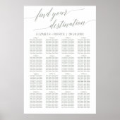 Elegant Sage Green Calligraphy Travel Sevel Plan Poster (Voorkant)