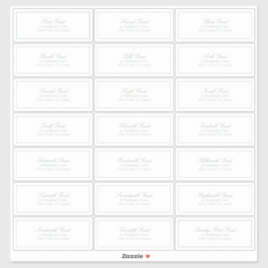 Elegant Sage Green Classic Script Gastadres Sticker (Vel)