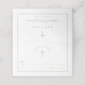 Elegant Sage Green Cross Boy Baptism (Buitenkant ongevouwen)