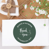 Elegant Sage Green Dank u bruiloft gunst Ronde Sticker