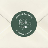 Elegant Sage Green Dank u bruiloft gunst Ronde Sticker
