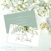 Elegant Sage Green Eucalyptus Foliage Weddenschap Informatiekaartje