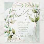 Elegant Sage Green Eucalyptus Foliage Weddenschap Wijn Etiket (Enkel label)