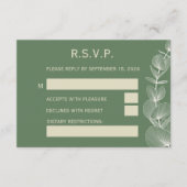 Elegant Sage Green Eucalyptus Wedding RSVP Reply C (Devant)