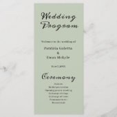 Elegant Sage Green Flat Wedding-programma Programma (Voorkant)