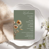 Elégant Sage Green Fleur sauvage Wedding Carte du
