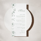 Elégant Sage Green Floral Garden Mariage Menu Plat
