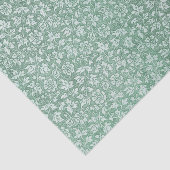 Elegant  Sage Green Floral Pattern Tissuepapier (Detail)