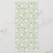 Elégant Sage Green Floral Peony Menu Dîner (Dos)