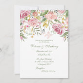 Elegant Sage Green Floral Script Wedding Kaart (Voorkant)