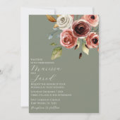 Elegant Sage Green Floral Wedding Kaart (Voorkant)