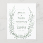Elegant Sage Green Floral Wreath QR Code Wedding (Voorkant)