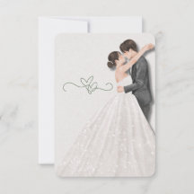 Elegant Sage Green Foliage Floral RSVP Card