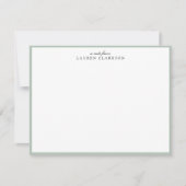 Elegant Sage Green Frame Personalized Note Card Kaart (Voorkant)