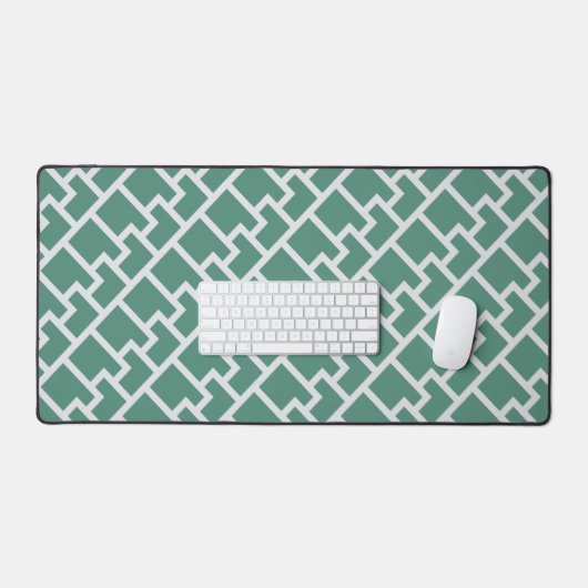 Elegant Sage Green Geometric Pattern Bureaumat (Keyboard & Muis)