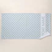 Elegant Sage Green Geometric Pattern. Gepersonalis Strandlaken (Voorkant)