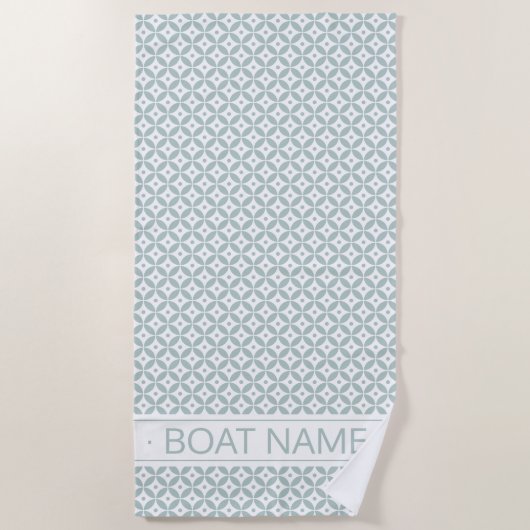 Elegant Sage Green Geometric Pattern. Gepersonalis Strandlaken (Voorkant)