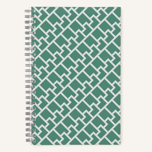 Elegant Sage Green Geometric Pattern Notitieboek (Voorkant)