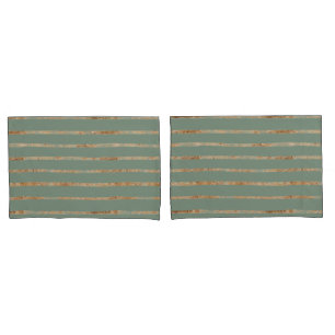 Elegant Sage Green Gold Stripe Kussensloop