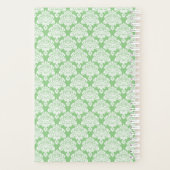 Élégant Sage Green Lacy Damask Nom et initiale (Dos)