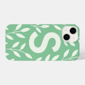 “Elegant Sage Green Leaf Phone Case with Trendy iPhone Hoesje (Achterkant horizontaal)